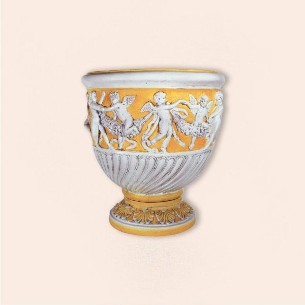 VASO CON PUTTI E BASSORILIEVI CM.57H