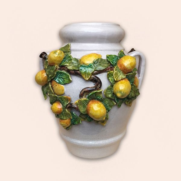 ORNAMENTAL VASE WITH LEMONS CM.50H