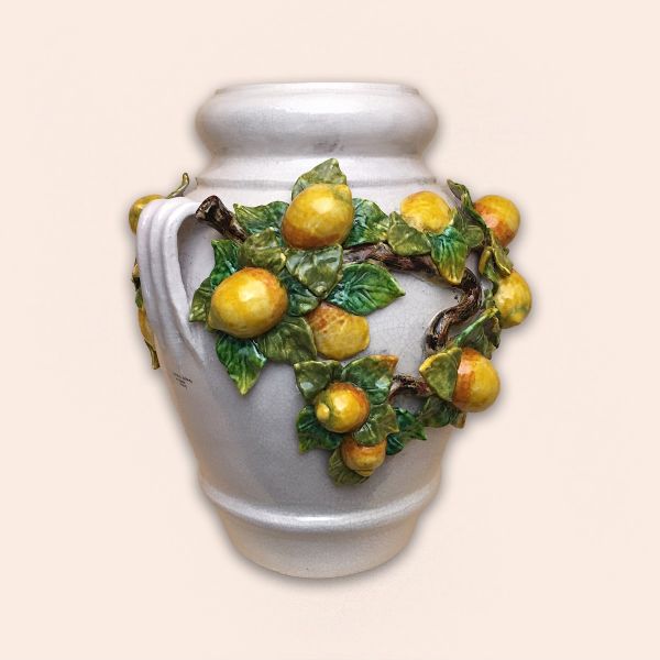 ORNAMENTAL VASE WITH LEMONS CM.50H